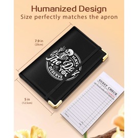 Slohif Slohif Server Book for Waitress Cute Serving Books with Zipper Pocket Accessories Leather Server Check Book Restaurant Waiter Server Booklet Organizer Ticket Book Holder Skeleton