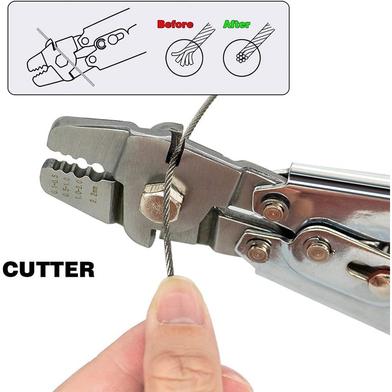 Sanuke Wire Rope Crimping Tool Kit, 100FT 1/16" Stainless Steel