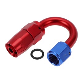 A ABSOPRO Male Flare Reducer Hose Fitting Adapter TF-1001-AN6 180° Fuel Line Connector Aluminum with O-ring Red,Blue