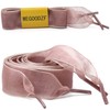 WEGOODZF Satin Ribbon Shoe Laces: 2cm Brown Pink Flat Snow