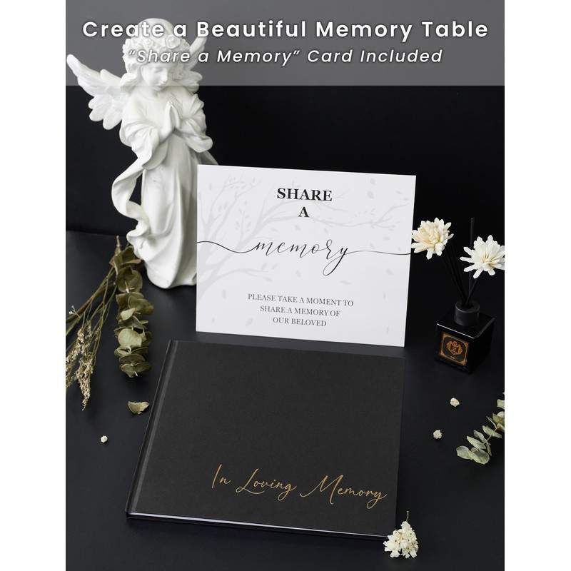 Funeral Guest Book for Memorial Service, in Loving Memory 9x7.5