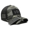USA Flag Hat Camo Gray Detachable Patch Micro Mesh Tactical