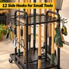SOYEEZE 3 Tier Garden Tool Organizer Cart, Heavy Duty Metal