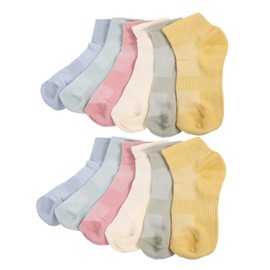 IWOWHERO 6 Pairs Socks Women Crews Elastic Ankle Length Cotton Crews Socks Breathable For Women Spring Summer Casual Wear Yoga Sports Outfits