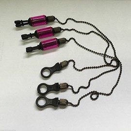 3 x Carp Coarse Fishing Chain Bite Alarm Bobbings Swingers Indicators BOX (Pink)