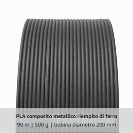 Proto-pasta FEP11705 - Bobina di fil di ferro PLA magnetico, si può ottenere un effetto ruggine, da 1,75 mm, 500 g, colore: grigio