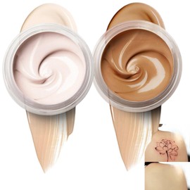 2 Colors Tatto Cover Up Makeup Waterproof,Smooth Tatto Cover,Invisible Tatt/o Concealer Set,Tatto/o Cover Up Concealer Cream for Spot Birthmarks Scars,Sweatproof Body Makeup Concealer Set
