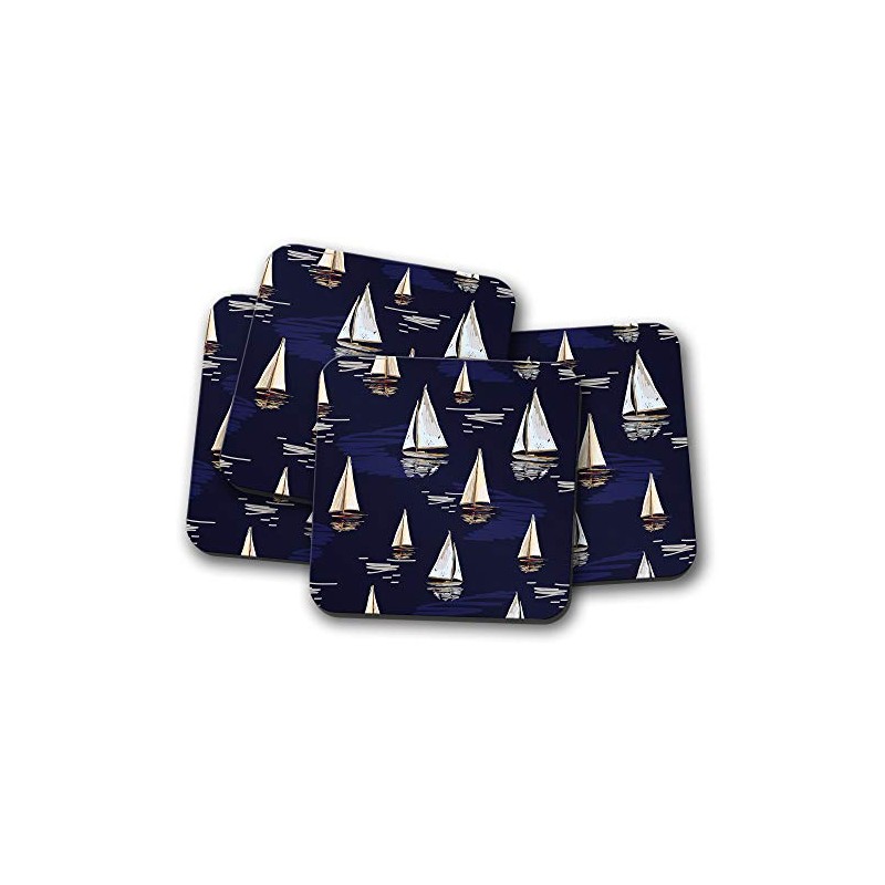 4 Set - Sailing Ships Coaster - Boats Yachts Sea
