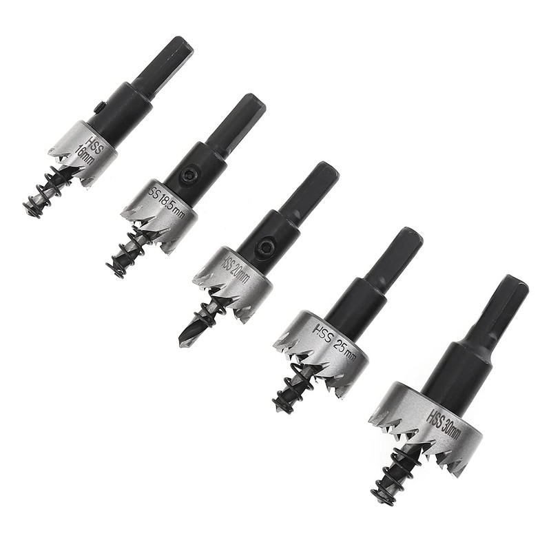 ChgImposs 5Pcs 16-30mm 5/8-Inch to 1-3/16 Inch HSS Hole Saw