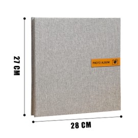 Álbum de fotos grande de 60 páginas, autoadhesivo, 4 × 6, 5 × 7, 8 × 10 pulgadas, álbum de recortes de bricolaje, álbum magnético para boda familiar, regalos de Navidad con bolígrafo de metal, gris