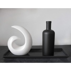 FeinKnick Stylish Ceramic Sculpture – Modern Decoration in White to Light Cream White – Decorative Spiral 20 cm High – Also Suitable as a Gift