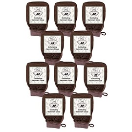Natural Elephant Exfoliating Hammam Glove - Face and Body Exfoliator Mitt 5 and 10 packs (Chocolate Brown (Pack of 10))