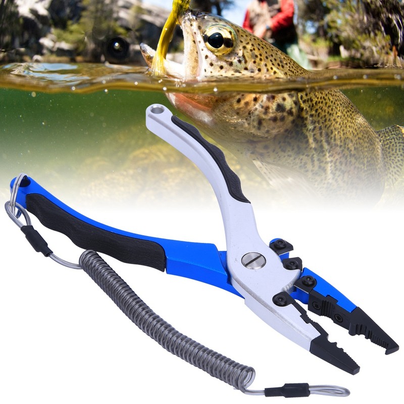 Aluminum Die Casting Fishing Cutting Pliers Non-slip Fishing Clamp Rubber