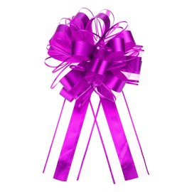 uxcell 12pcs 11 Inch Extra Large Pull Bow Metallic Gift Wrapping Bows Ribbon Organza Rose Red for Wedding Baskets Presents Christmas Party