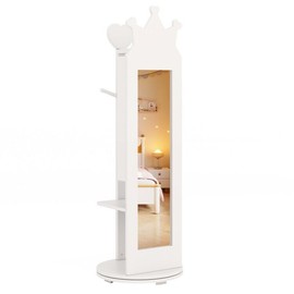Unbranded Full Length Mirror Kids Jewelry Cabinet Freestanding Toddler Armoire Swivel Base