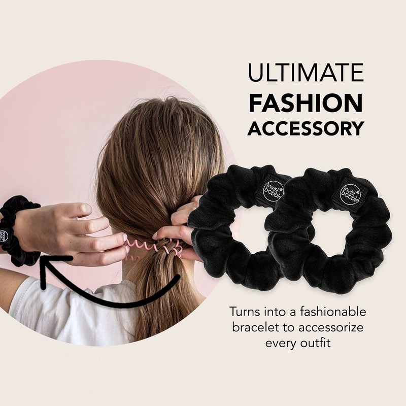 invisibobble Sprunchie Spiral Hair Ring - True Black- 2 Pack
