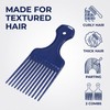 2Pcs Blue Salon-Style Hair Pick and Barber Comb - Pick