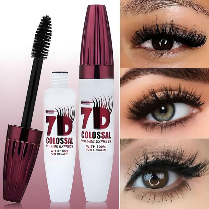 7D Waterproof Volume Mascara, Black Lengthening Thickening Softer Fuller Lashes