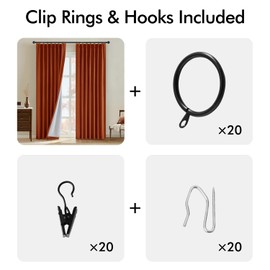 MIULEE Burnt Orange Pinch Pleated 100% Blackout Linen Curtains 96 Inch Length 2 Panels Set, Pleat Curtains with Pin Hooks, Black Out Room Darkening Fall Rust Terracotta Drapes for Bedroom Living Room