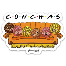 Concha Friends Sticker - 4 Inch WaterProof Vinyl - Concha Sticker, Vinyl Stickers, Laptop Decal, Cute Sticker, Small Gift Idea, Water Bottle, Car Skateboard Stickers, Funny Pun Sticker. Gift For Her