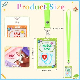 Hall Passes for Classrooms, 6 Set PVC Waterproof Bathroom Pass with Lanyard