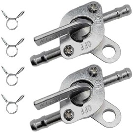 Petcock Fuel Shutoff Valve Fits 6mm 1/4" or 3/16" ID Fuel Gas Line for Go Kart Cart Tao Tao Scooter Pit Mini Dirt Bike 50CC 70CC 90CC 100CC 110CC 125CC ATV Small Engine Motorcycle Parts Shut Off Valve