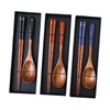 FELTECHELECTR 3 Sets Japanese Style Wooden Spoon Chopsticks Wood Utensils