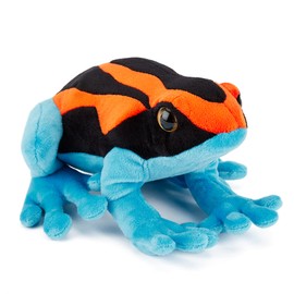 Zappi Co Plush Children's Stuffed Soft Cuddly Plush Toy-Part of Safari Animals Collection, Perfect for Kids (20cm Depth)(Poison Dart Frog Orange/Blue)