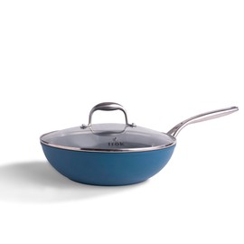 frök All-In-One Non-Stick Fry Pan Meets Wok with Lid, 11-Inch, Blue & Silver