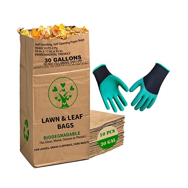 AimGrowth 10 Count 30 Gallon Lawn and Leaf Bags with
