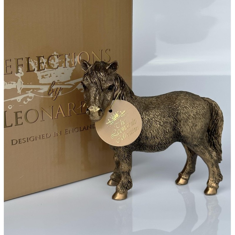 LEONARDO Shetland Pony horse figurine aged bronze effect, Bronzed Reflections