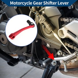 Hihaha Folding Motorcycle Gear Shifter Lever for Bosuer 125cc to 400cc Dirt Pit Monkey Bike ATV Quad Accessories CNC Aluminum Alloy Pedal Shift Lever Arm Red Lever Black Head