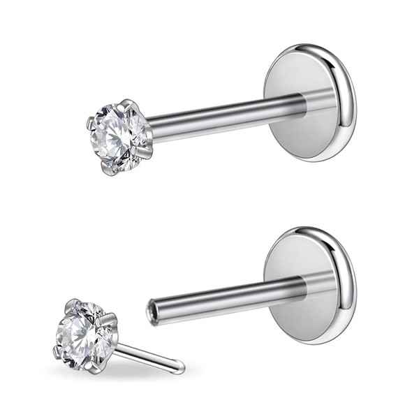 PunkTracker 16g/18g/20g Threadless Piercing Jewellery for Tragus Nose Helix Conch