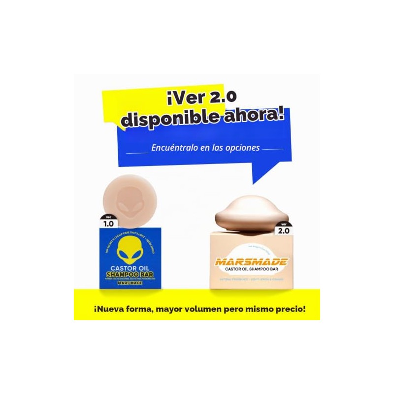 MARS MADE- Barras de champú con aceite de ricino: jabón