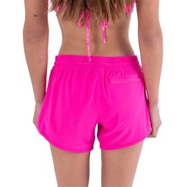 Hurley Women's Phantom Solid 5' Boardshort Swim Briefs, Dragon Fruit, L