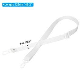PATIKIL 125cm x 2cm Replacement Shoulder Strap, 5 Pack Adjustable Swivel Clips Hook Buckle Slide Crossbody Bag Belt for Water Bottle Carrier Sling Bag, White