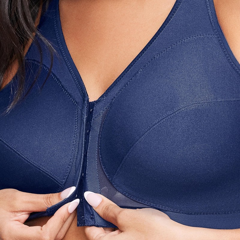 Glamorise Women's Full Coverage Bra, blue, 95F