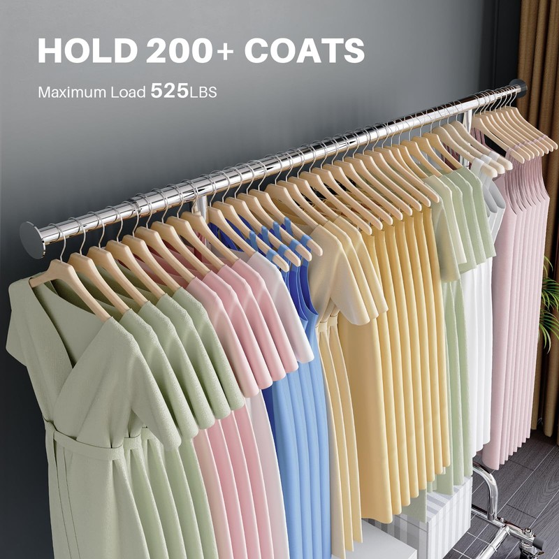 HOKEEPER Clothing Garment Rack Capacity 525LBS Clothing Racks on Wheels