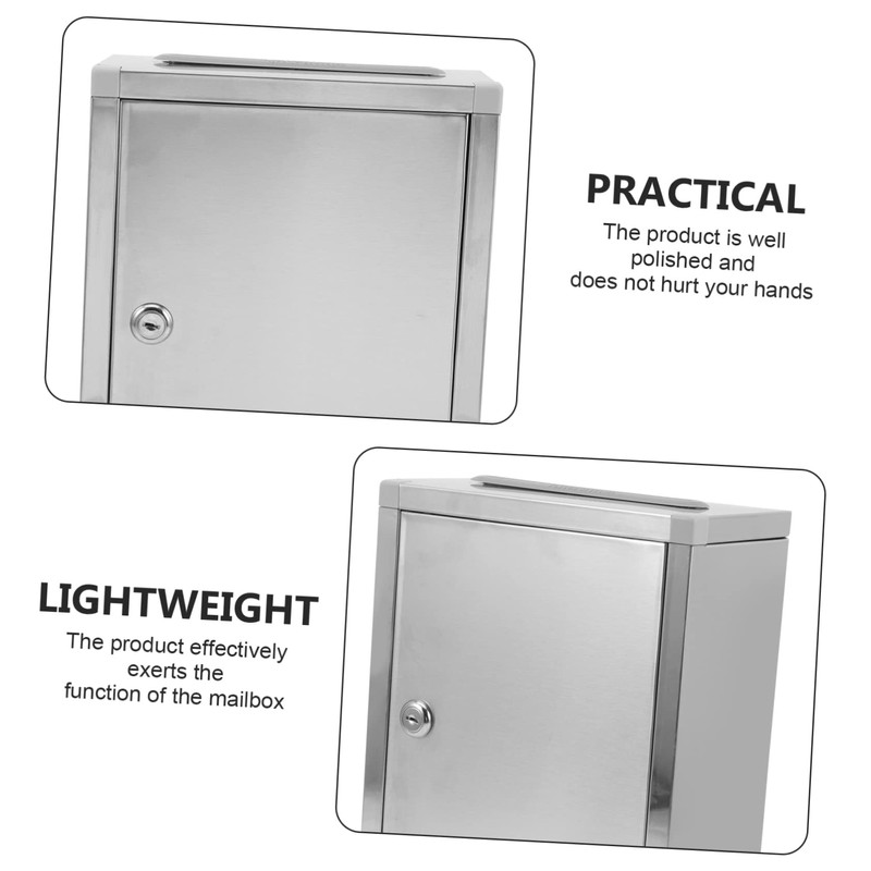 SEWACC Box Stainless Steel Public Suggestion Box Multifunctional Voting Complaint