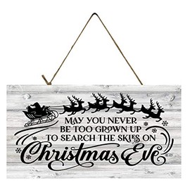 TWISTED R DESIGN STORE Christmas Decor Hanging Wood Wall Sign, Rustic & Wooden Farmhouse Merry Holiday Signs, Wood Sign, Christmas Wall Decorations, May You Never, 5x10in