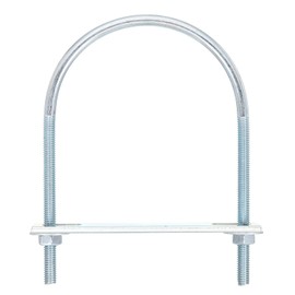 sourcing map Round U-Bolts, 4 Set 80mm Inner Width 120mm Length M6 Zinc-Plated Carbon Steel U Clamp Bolt with Nuts and Plates, for Boat Trailer