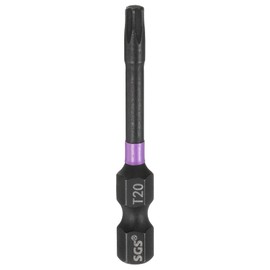 HARFINGTON T20 Torx Head Impact Screwdriver Bits 1/4" Hex Shank 2" (50mm) Long Magnetic No Hole Tamper Proof 6 Point Star Screw Driver Drill Bits Phosphate S2 Steel Power Tools