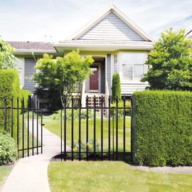 Thealyn Metal Garden Fence 36" Wide x 28" High, 5 Panels (4 Panels + 1 Gate), Total 11.6 feet, Metal Border Folding Fence, Landscape Fencing Dog Fence Pet Fence for Flower Bed, Yard, Animal Barrier