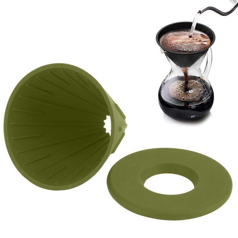 Coffee Dripper, Reusable Silicon Resin Coffee Filter Collapsible Cone Filter
