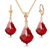 EVEVIC Austrian Crystals Baroque Pendant Necklace Earrings for Women 14K