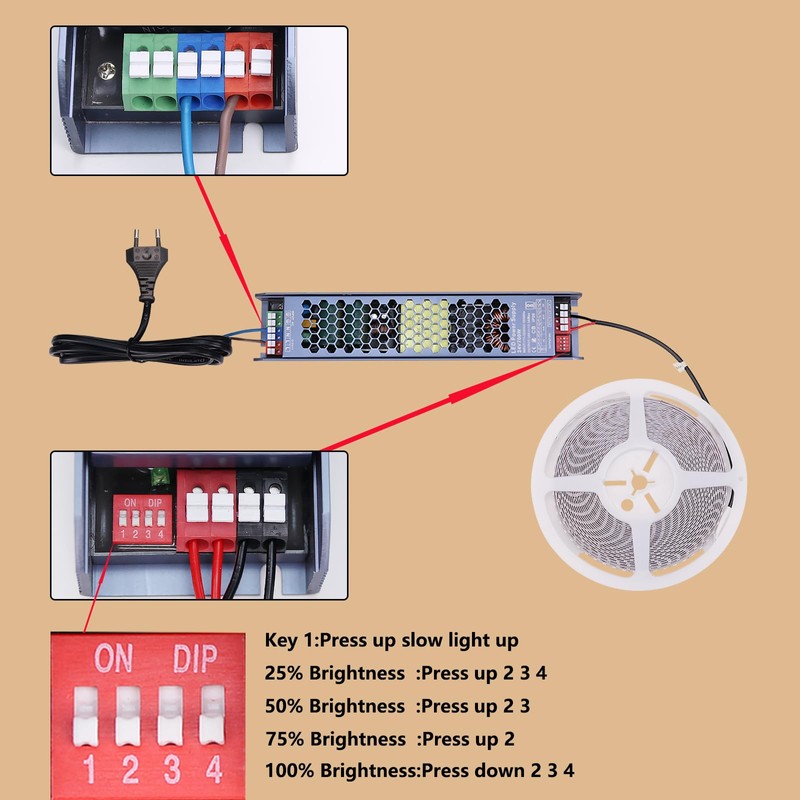 BENLUN 24V COB LED Strip Lights 65.6ft Kit, 3000K Warm