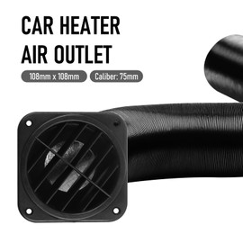 Car Heater Air Vent Ducting Elbow Pipe Outlet Exhaust Connector (75mm Car Heater Outlet Air Vent)