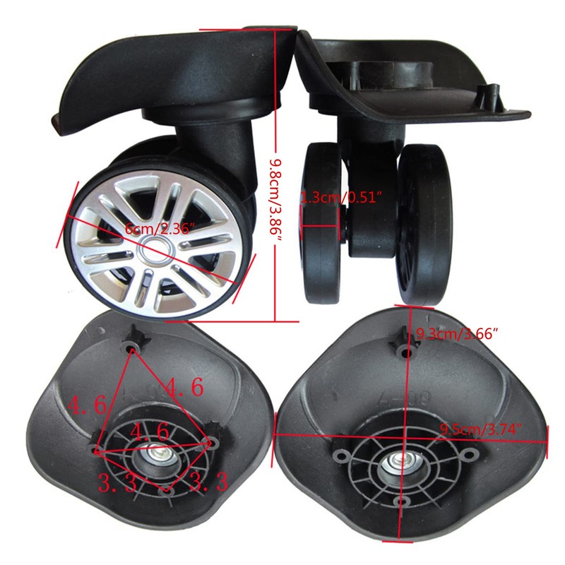 A09 Left & Right Replacement Wheels No Noise Luggage Trolley