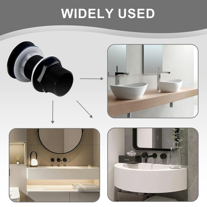 Pop-Up Universal Pop-Up Drain Fitting Without Overflow, Drain Fitting for