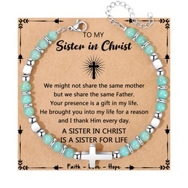 JoycuFF Christian Gifts for Women, Cross Bracelet for Teen Religious Gifts Easter Baptism Confirmation for Teen Women Inspirational Encouragement Jewelry for Birthday